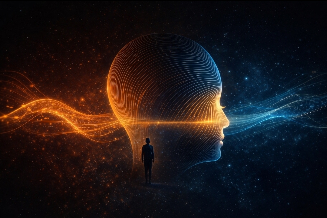 Abstract image representing the illusion of connection and the loss of deep listening in music