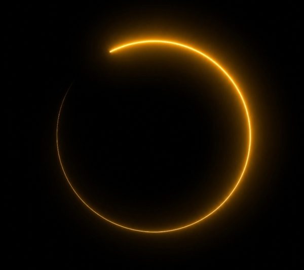 Minimal abstract golden circle symbolizing unity and the emergence of musical meaning